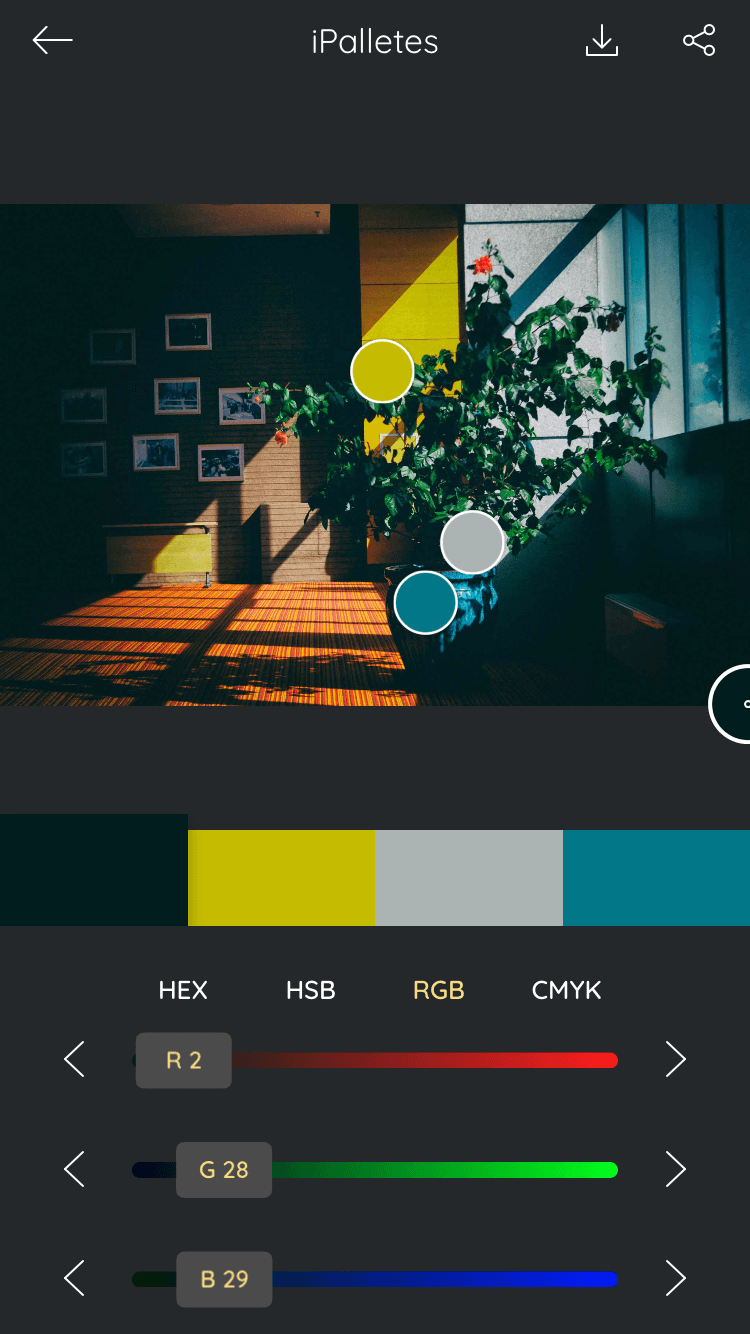 Extract colors from a photo