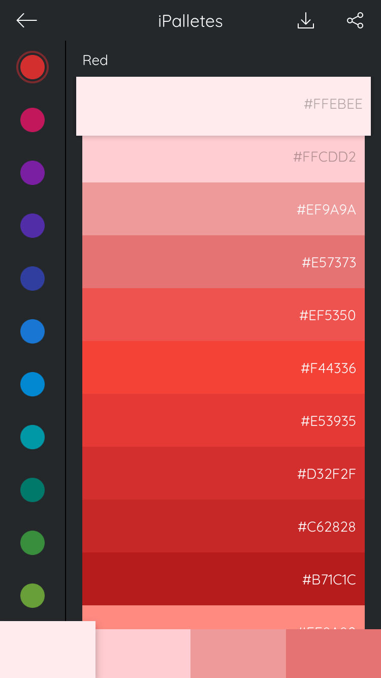 Pantone color shades